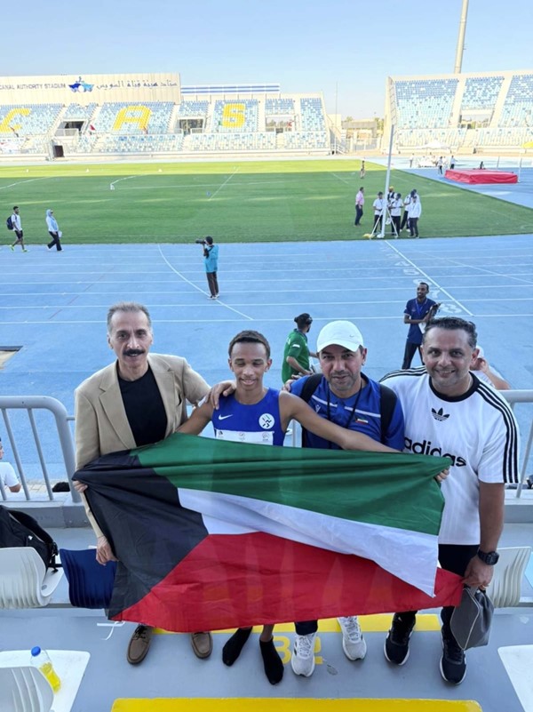  اللاعب حميد نبيل الفائز بفضية العدو تحت 16 سنة