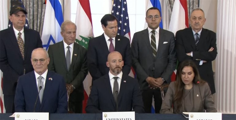 لبنان وإسرائيل توقعان اتفاق إطار العمل المشترك بحضور وزير الخارجية الأميركي