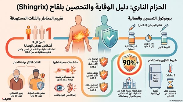 «الصحة» تُصدر الدليل الإرشادي للتطعيم ضد الحزام الناري وتحدد الفئات المستهدفة وآلية الاستخدام والتخزين
