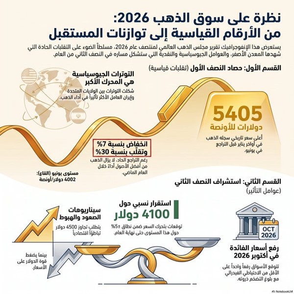 مجلس الذهب العالمي: الذهب يدخل مرحلة حاسمة في 2026