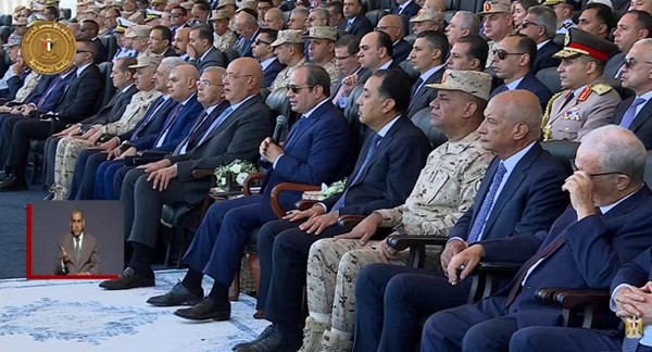 الرئيس عبدالفتاح السيسي خلال حضوره فعاليات افتتاح القيادة الاستراتيجية للدولة بالعاصمة الجديدة