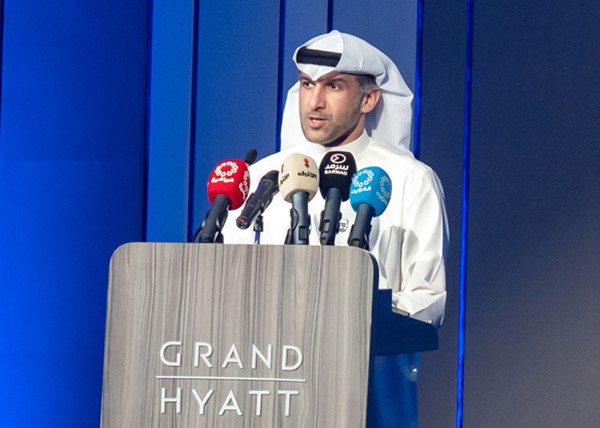 مدير عام الهيئة العامة للرياضة بالتكليف بشار عبدالله خلال كلمته بالحفل
