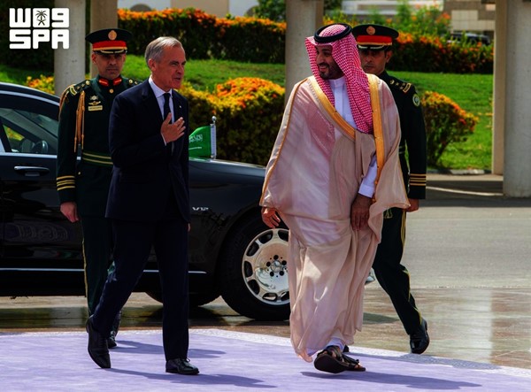 ولي العهد السعودي يستقبل رئيس الوزراء الكندي في جدة