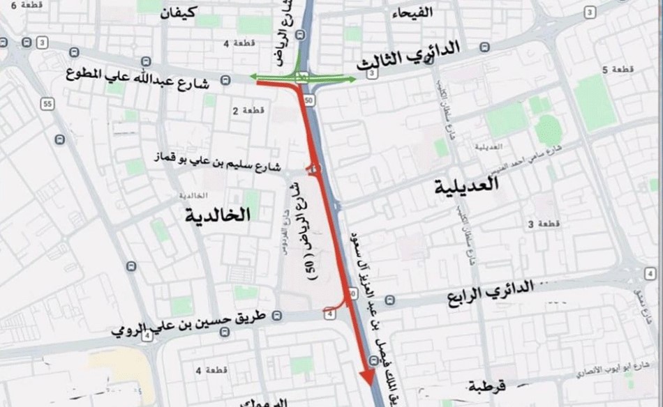 الأشغال إغلاق حارات على طريق الملك فيصل ومدخل ومخرج بالخالدية حتى 11 أغسطس