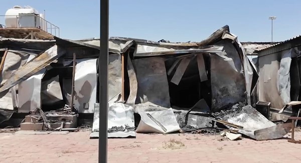 جانب من الأضرار التي تعرض لها المنفذ جراء العدوان الإيراني الآثم