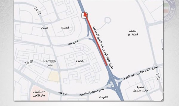 «المرور»: إغلاق حارات الأمان واليمنى والوسطى مقابل «بيان» من طريق الملك فهد باتجاه الكويت
