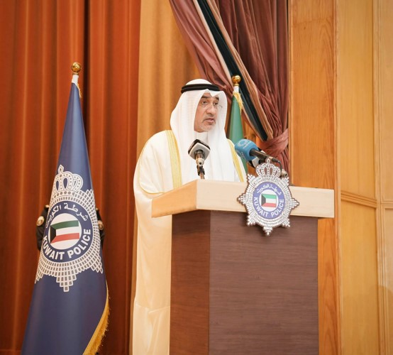 النائب الأول لرئيس مجلس الوزراء ووزير الداخلية الشيخ فهد اليوسف يلقي كلمته