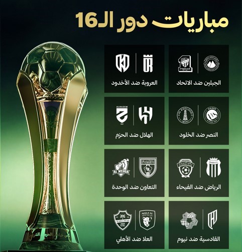 قرعة دور الـ 16 لكأس خادم الحرمين.. الهلال يلتقي الحزم والأهلي مع العلا