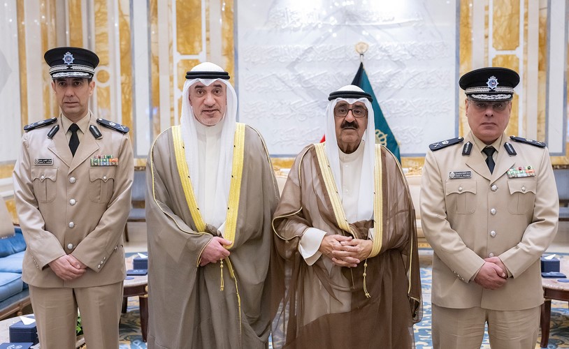صاحب السمو يستقبل سمو ولي العهد ورئيس الوزراء والنائب الأول ووزير الدفاع