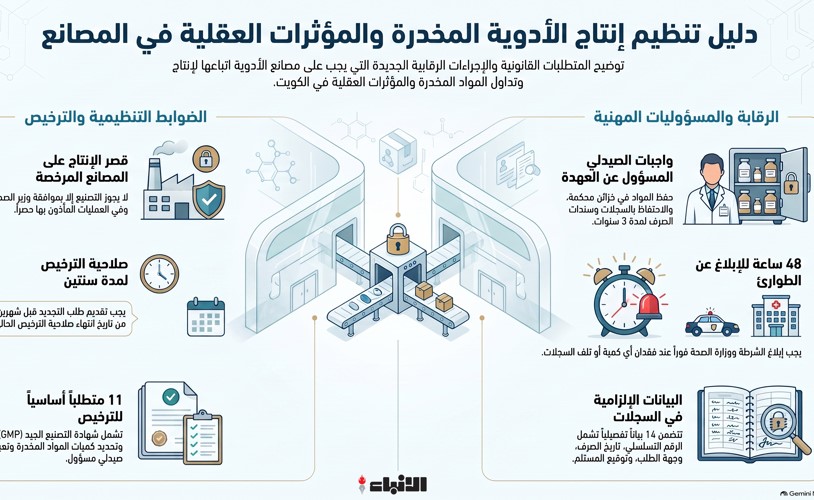تنظيم تراخيص صنع الأدوية المحتوية على مواد مخدرة أو مؤثرات عقلية