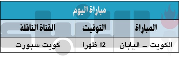 «أزرق الشباب» يواجه اليابان اليوم