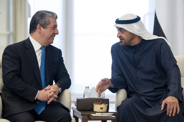 رئيس الإمارات ورئيس حكومة إقليم كردستان العراق يبحثان العلاقات الثنائية وقضايا مشتركة