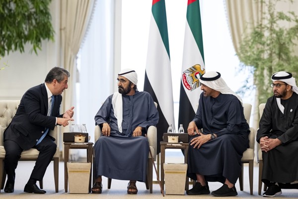 رئيس الإمارات ورئيس حكومة إقليم كردستان العراق يبحثان العلاقات الثنائية وقضايا مشتركة