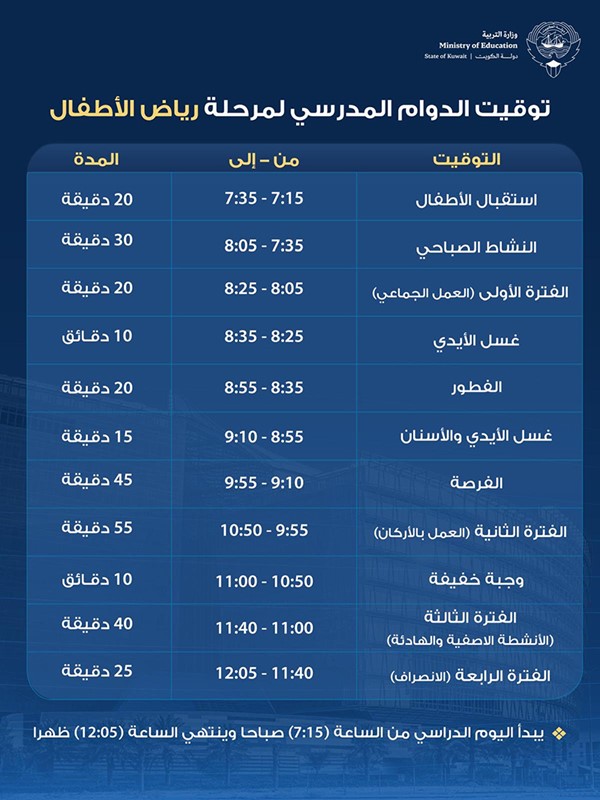 وكيل «التربية» يصدر قراراً بتنظيم توقيت الدوام في مختلف المدارس
