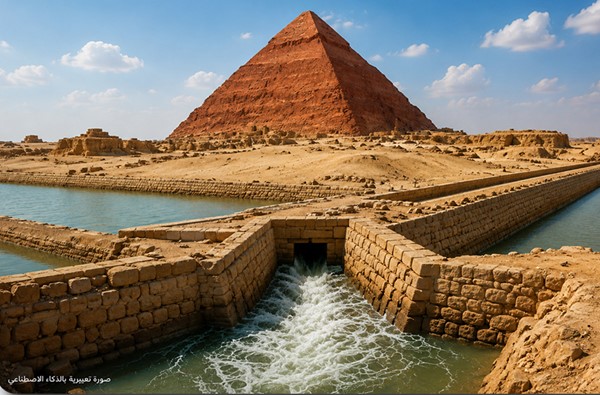 هياكل عملاقة قرب الهرم الأحمر تفتح لغزاً جديداً فهل سخر المصريون القدماء المياه للبناء؟