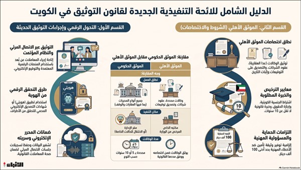 اللائحة التنفيذية لـ «التوثيق»: 8 شروط للترخيص للموثق الأهلي و4 محظورات