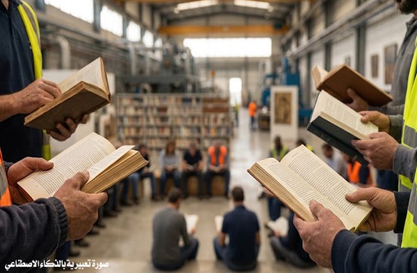 ساعة للقراءة داخل المصنع.. الكتب تصبح جزءاً من يوم العمل