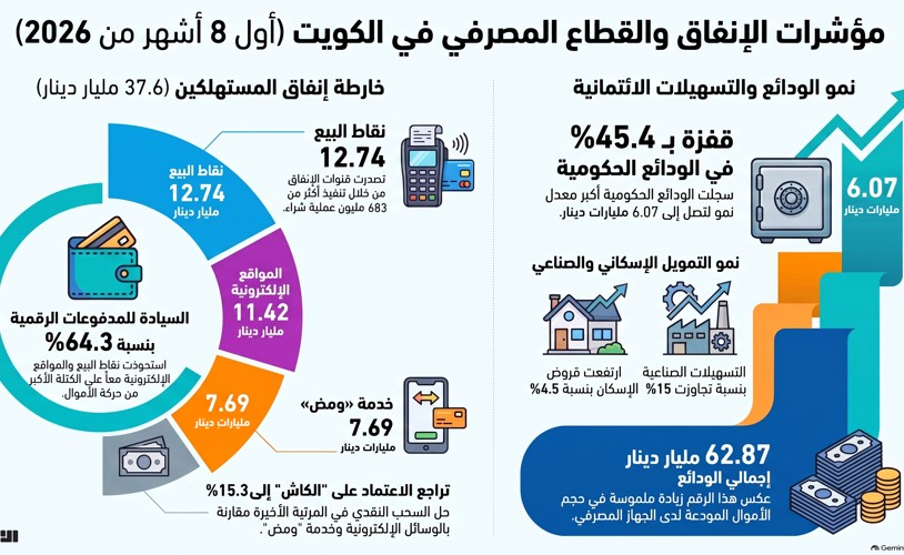 37 606 مليار دينار إنفاق المواطنين والمقيمين في 8 أشهر