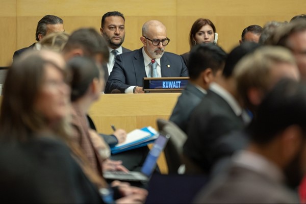  وزير الخارجية الشيخ جراح الجابر خلال مشاركته في الاجتماع الوزاري لدعم وكالة الأمم المتحدة لإغاثة وتشغيل اللاجئين الفلسطينيين (الأونروا)