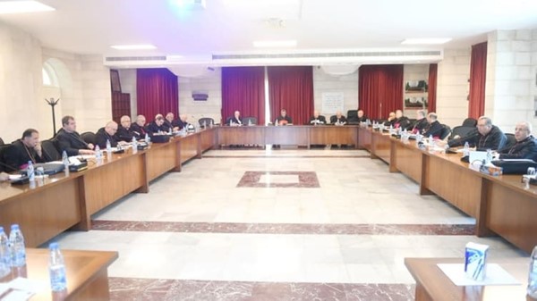 الاجتماع الشهري لمجلس المطارنة الموارنة برئاسة البطريرك الماروني الكاردينال بشارة الراعي بعد عودته الى بكركي (الوكالة الوطنية للإعلام)
