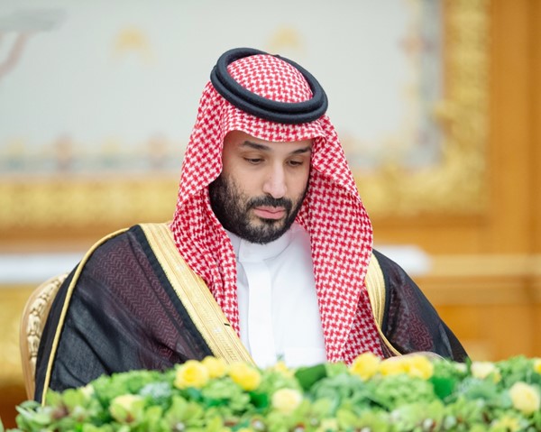 صاحب السمو الملكي الأمير محمد بن سلمان بن عبدالعزيز ولي العهد رئيس مجلس الوزراء السعودي يترأس جلسة المجلس في الرياض (واس)