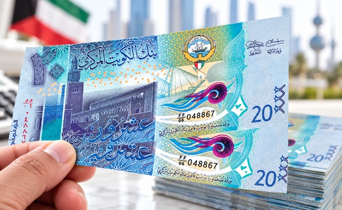 الـ 20 دينارا تستحوذ على أكثر من نصف النقد المتداول في الكويت