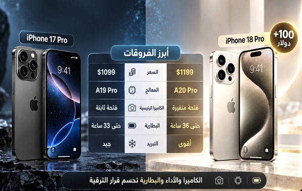 آيفون 18 برو أم آيفون 17 برو؟.. هل تستحق الترقية 100 دولار إضافية؟