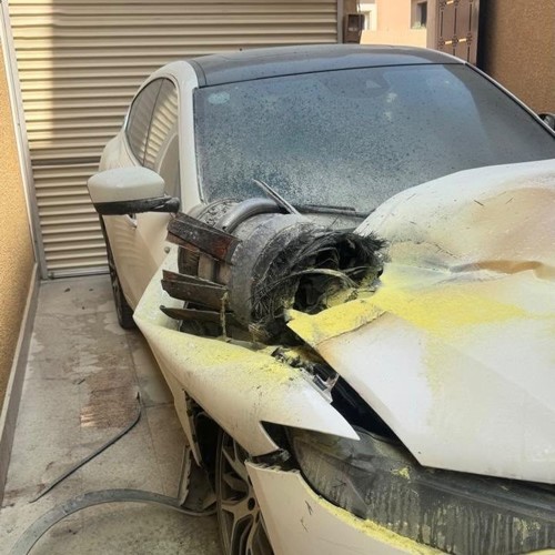 اضرار مادية سببها سقوط شظايا نتيجة اعتراض صاروخ باليستي حوثي في الرياض(واس)
