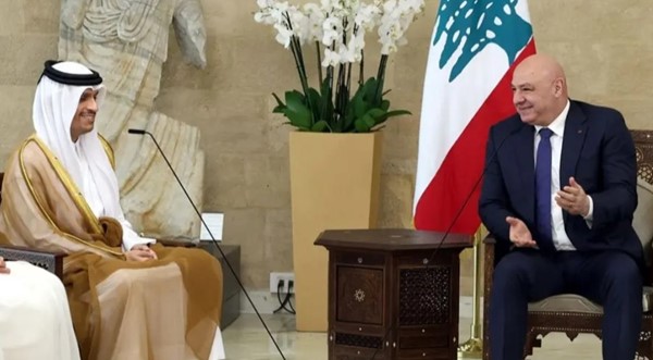 رئيس الجمهورية العماد جوزف عون مستقبلا رئيس مجلس الوزراء وزير الخارجية القطري الشيخ محمد بن عبدالرحمن بن جاسم آل ثاني