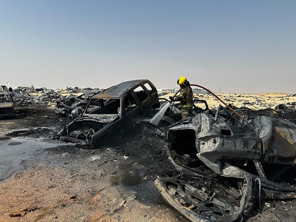 ‏فرق الإطفاء تسيطر على حريق في سكراب النعايم