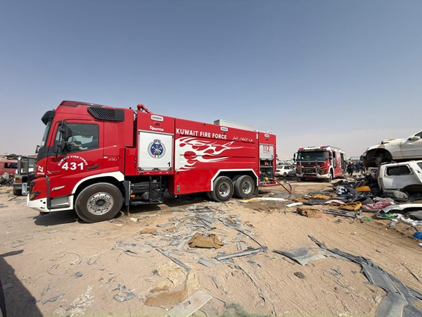 ‏فرق الإطفاء تسيطر على حريق في سكراب النعايم