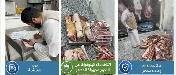 ‫ «الغذاء والتغذية»: إتلاف 282 كيلوغراماً من الأغذية واللحوم في الفراونية ومبارك الكبير